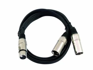 CAVO XLR 3 poli a "Y" 2 maschio / 1 femmina audio DMX amplificatore casse luci - Picture 1 of 3