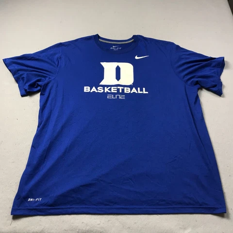 Duke Blue Devils Shirts Mens 2XL XXL Blue Nike Basketball Elite Logo NCAA Dri Cover
