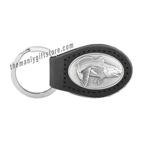 Redfish  Zep-Pro Leather Concho Key Fob black keychain - Picture 1 of 1