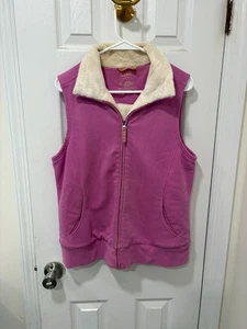 L.L. Bean - Donna - Gilet in pile foderato sherpa - Rosa/Bianco - Large - * - Foto 1 di 5