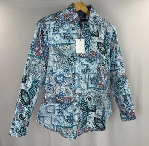 Camisa Robert Graham Cachemira Floral Abotonada Para Hombres Mediana Colorida Puño Abatible Nueva con Etiquetas - Imagen 1 de 14