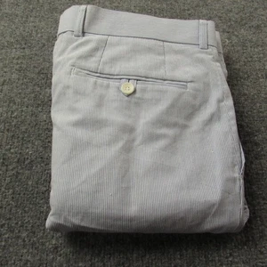Alan Flusser Pants Mens 36x30 Blue White Pinstripe Cotton Dress Classic Preppy - Picture 1 of 13