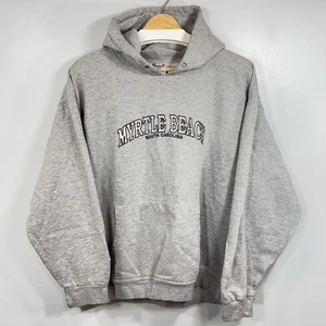 Myrtle Beach South Carolina Vintage Embroidered Hoodie Herren XL grau Pullover Y2K - Bild 1 von 6