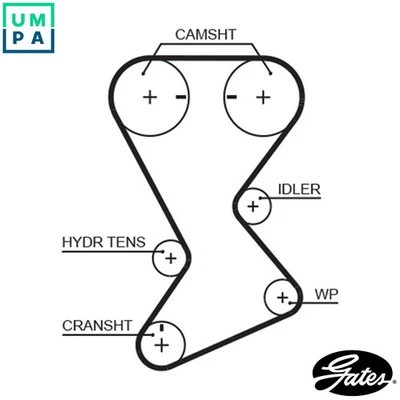TIMING BELT T246 FOR GAZ PLYMOUTH DODGE CHRYSLER ECC 2.0L 4cyl VOLGA SIBER 2.0L - Image 1 of 4
