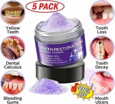 Dental Restoration Mineral Powder, Mineral Tooth Powder, Teeth Whitening-US - Image 1 of 4