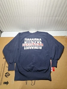 Vintage Indiana Hoosiers Sweatshirt Men Large Champion Reverse Weave 80s - NM Co - Picture 1 of 23