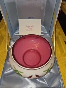 Gorham 1978 Giftware Christmas Crystal Bowl 745/1000 With Authenticity - Picture 1 of 5