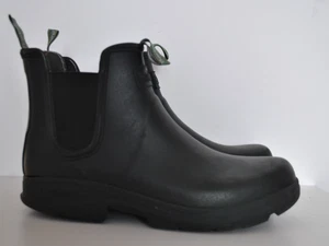 Black rubber upper slip on men's wellington ankle boots size 9 (EU 43) Barbour - Picture 1 of 8