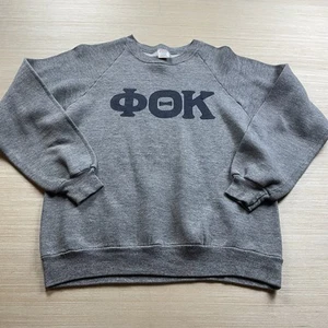 Vintage Russell Athletic Rayon Raglan Sweatshirt Phi Theta Kappa 80s M Jerzees - Picture 1 of 9