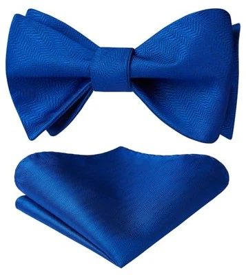  Bow Ties for Men Striped Bowties Men's Self Tie Bowtie 07-royal Blue Striped - Image 1 of 4