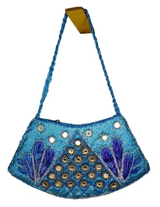 Bolso de hombro para mujer con cuentas con espejo y cuentas bordado - Imagen 1 de 6