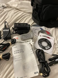 Canon Vixia HF10 Full HD 1080p Camcorder Kit - Excellent - Multi-Angle LCD - - Picture 1 of 10