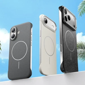 For iPhone 17 16 Pro Max 15 14 13 Leather Texture Magnetic Shockproof Case Cover - Picture 1 of 15