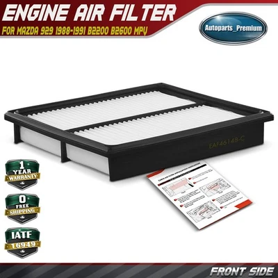 Filtro de aire del motor para Mazda 929 1988-1991 B2200 B2600 MPV L4 2,2 L 2,6 L V6 3,0 L Foto 1 de 4