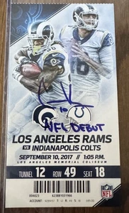 Cooper Kupp Autographed Football Debut Ticket LA Rams - Picture 1 of 2