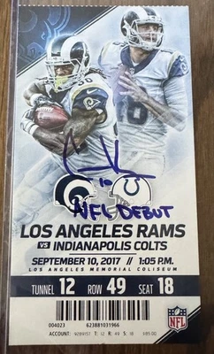 Cooper Kupp Autographed Football Debut Ticket LA Rams - Image 1 of 2