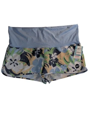 Bermuda de tabuleiro feminina ROXY média multicolorida sem fim estampada floral nova com etiquetas - Imagem 1 de 3