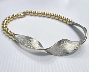 Collar llamativo bola de oro pesado y torcido texturizado pincel de colección - Imagen 1 de 9