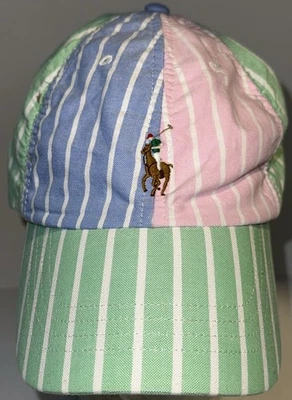 Ralph Lauren Polo Pastel Rayas Color Bloque Gorra Sombrero Foto 1 de 4