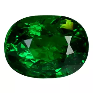 0,84 ct schimmernder Ovalschliff (6 x 5 mm) unbeheizt grüner Tsavorit Granat Edelstein - Bild 1 von 1
