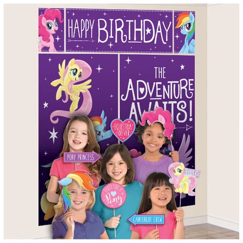 MY LITTLE PONY Friendship Adventures SCENE SETTER w/ PROPS ~ Birthday Supplies - Image 1 of 1