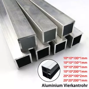 Aluminium Vierkantrohr Alu Quadrat-Rohr DIY Modell Material 100mm 150mm 200mm - Picture 1 of 9