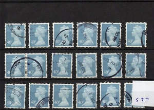 GB - Wholesale - Machin Definitives (MA570) 40p x 18 copies - used - Picture 1 of 1