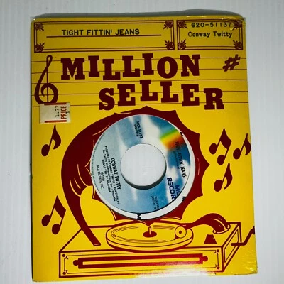Conway Twitty 45 Single Record Tight Fittin' Jeans B/W I Made You A Woman - Image 1 of 4