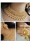 Boucles d'oreilles en or Jhumka indien Bollywood collier de bijoux de...