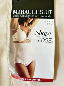 NWT Miraclesuit Hi Waist Brief Sz M Shapewear Shape with an Edge Underwear Nude - Picture 1 of 7