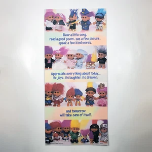 Póster/calendario vintage de muñeca Russ Troll 1994 71/2x161/2" ¿Exhibición de tienda súper rara? - Imagen 1 de 8