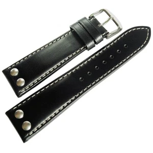 22mm Di-Modell Ikarus Herren Leder genietet Pilot Deutsch Uhrenarmband Strap - Bild 1 von 8