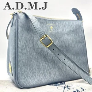 ADMJ Leather Shoulder Bag Ice Gray From Japan - Picture 1 of 13