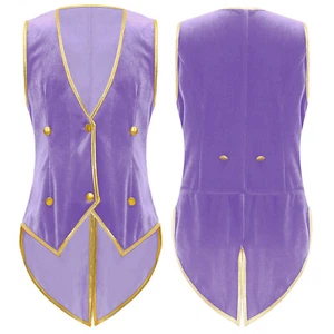 Kid Boy Velvet Vintage Medieval Vest Victorian Renaissance Steampunk Tailcoat - Picture 1 of 53
