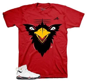 Camisa A Juego Jordan 7 Rojo Cardinal Retro 7s Zapatos - Fly Face Zapatilla Camiseta - Imagen 1 de 3