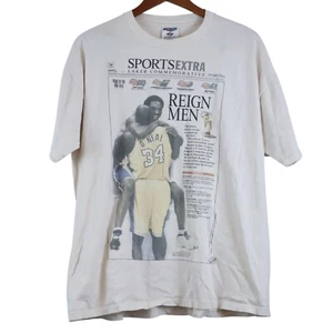 Vintage LA Lakers Newspaper Shirt SportsExtra Reign Men Kobe Bryant Shaq Mens XL - Picture 1 of 8