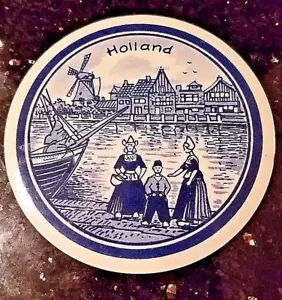 Sottobicchiere vintage Holland rotondo Delft blu made in England H & R Johnson Ltd - Foto 1 di 3