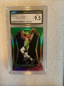 ANTHONY EDWARDS 2020-21 Panini Select Green White Purple Premier RC CGC 9.5 - Picture 1 of 2