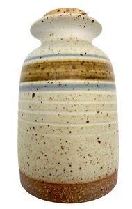 Vintage Eric Madsen Salt Glazed Pottery Jar/Canister, 5" Tall, with Cork, Signed - Picture 1 of 8