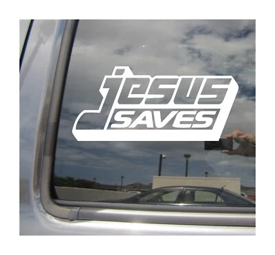 Jesus Saves - Repent Christ Christian Car Vinyl Decal Window Sticker 08382 - Image 1 of 2