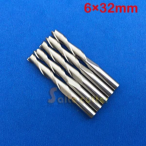5 piezas brocas de enrutador CNC espiral de flauta doble molino de carburo 6 mm × 32 mm - Imagen 1 de 1