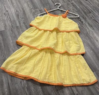 Penelope Mack Girl’s Yellow Spaghetti Strap Layer Raffle Lined SunDress M/8Years - Image 1 of 4