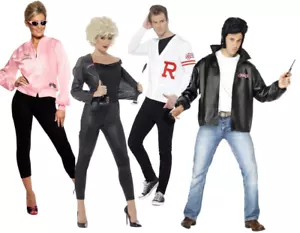 Grease Pink Ladies Jacket Sandy Official Smiffys Fancy Dress Costume Adults UK 8 - Picture 1 of 41