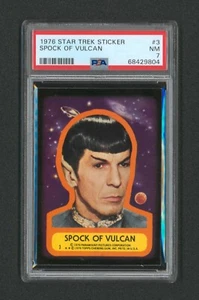 1976 Star Trek Sticker #3 - Spock of Vulcan PSA 7 NM Topps - Picture 1 of 2