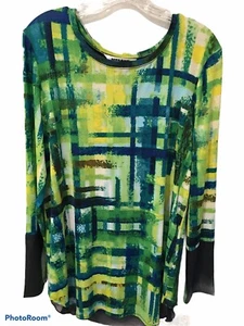 Nygard New Women's Size Medium Crew Neck Long Sleeve Reversible Geometric Top - Picture 1 of 12