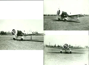 MENGE 3: GEE BEE # X11049 SCHWARZ & WEISS 4" X 6" FLUGZEUG DRUCKE - Bild 1 von 4