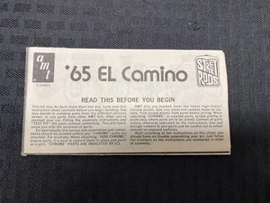 AMT '65 Chevrolet El Camino T250 Street Rods Series 1974 Instructions Original - Picture 1 of 2
