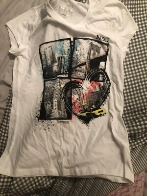 Justice NYC GIRL SHIRT Size 18 Nwot White  - Image 1 of 4