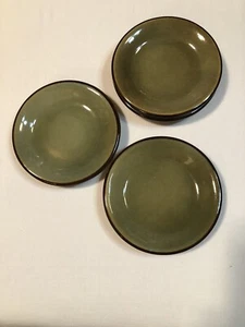 RARE Louisville Stoneware Bread Plates Olive Green EXCELLENT - Picture 1 of 7