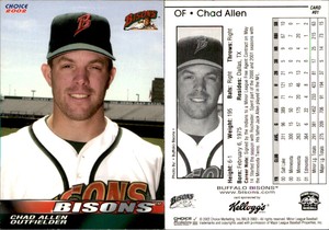 Chad Allen 2002 Choice Buffalo Bisons #1 Card *AutographDen*